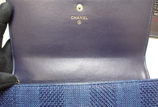 6812 - Chanel Deauville Canvas Long Wallet Denim