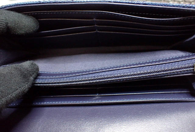 6812 - Chanel Deauville Canvas Long Wallet Denim