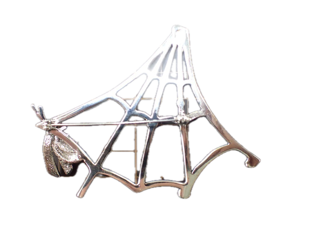 6816 - Dior Silver Spider Web Brooch