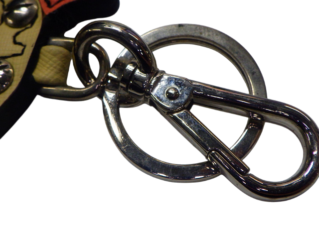 6887 - Prada Skull Crossbones Leather Bag Charm Key Chain