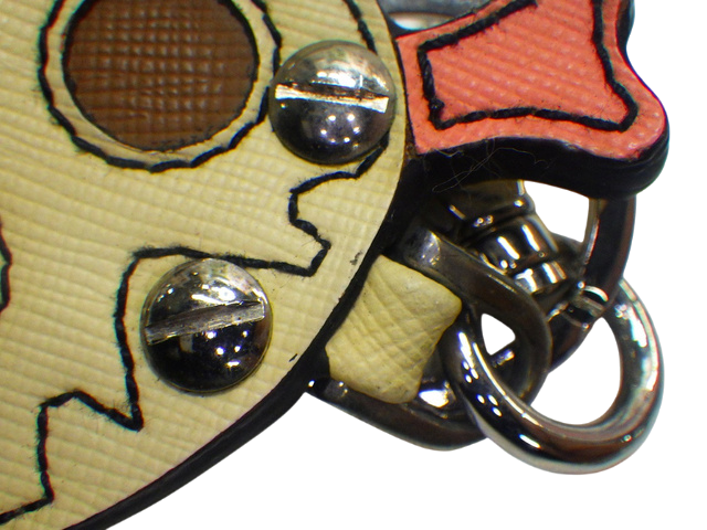 6887 - Prada Skull Crossbones Leather Bag Charm Key Chain