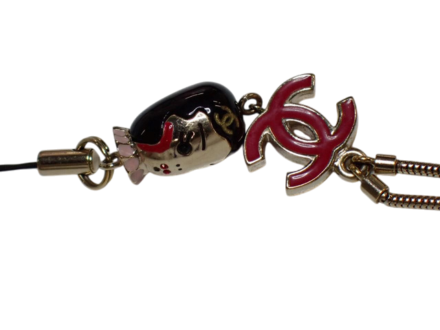 6888 - Chanel CC Enamel Doll Figure Phone Charm Chain Strap