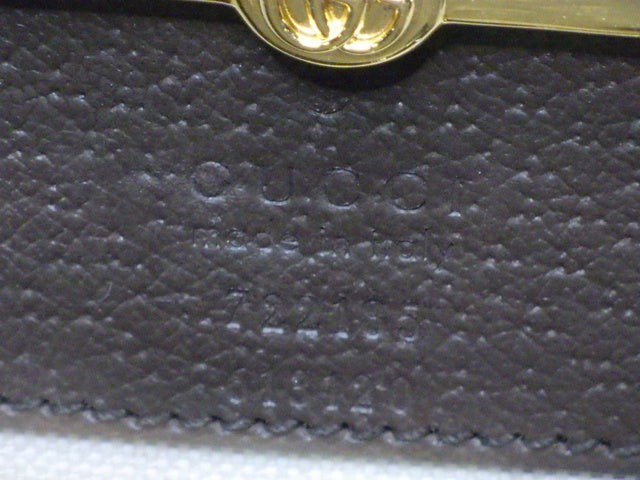 7056 - Gucci Monogram Jumbo Gg Textured Dollar Calfskin Web Mini Brown