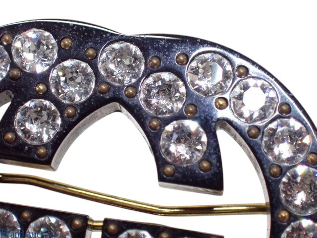 7063 - Gucci Rhinestone Interlocking G Hair Clip, With Box Black
