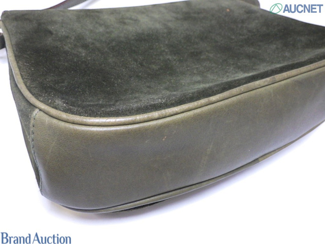 7508 - Gucci Horsebit 1955 Suede Green Shoulder Bag Vintage