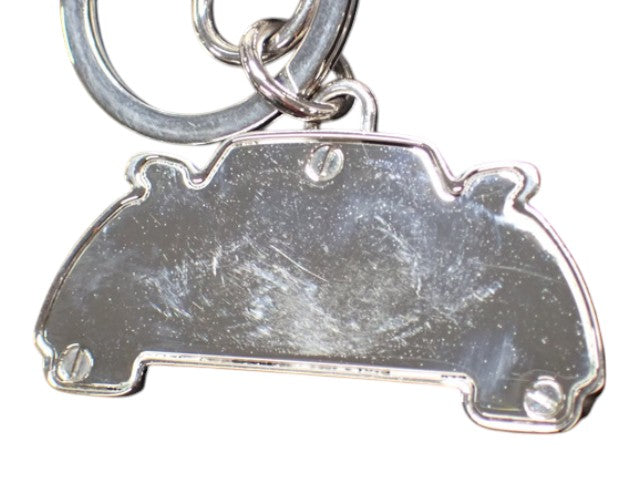 7531 - Prada Car Motif Keychain / Silver & Black / With Box
