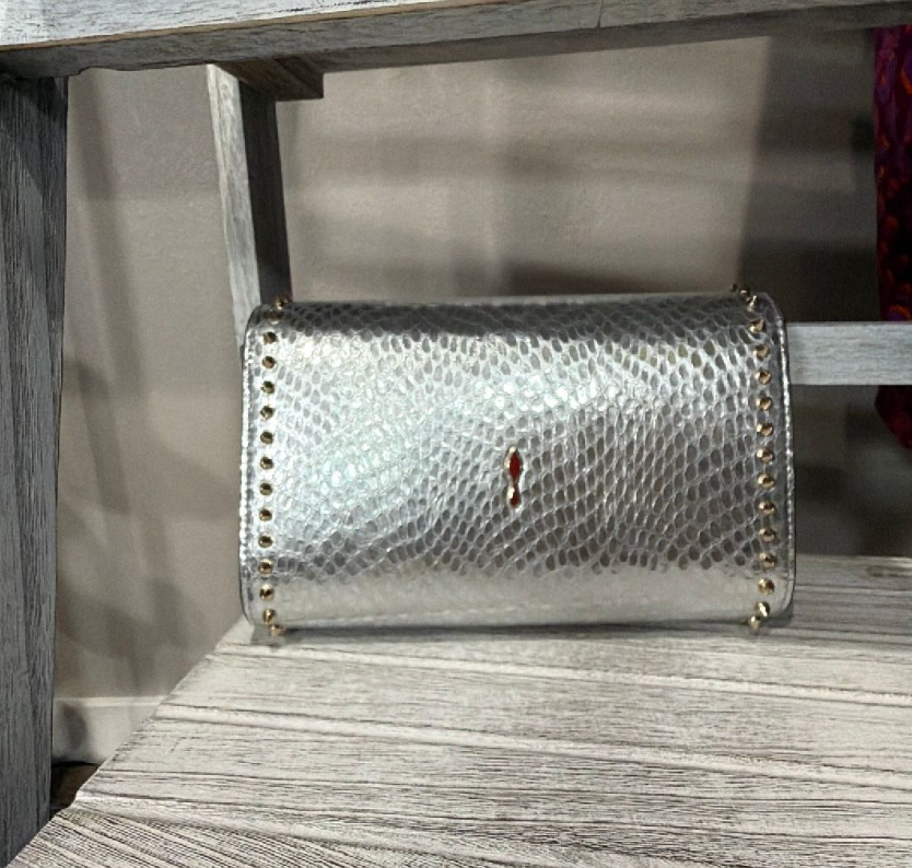 5213 - Christian Louboutin Silver Paloma Shoulder Bag Crossbody - NEW