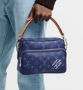 7159 - Louis Vuitton Nil in Monogram Heritage Canvas Ocean Blue