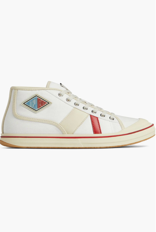 6843 - Bottega Veneta White Canvas Platform Sneakers Lace Up - Size 41 - New in Box