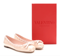 7164 - Valentino Garavani Patent Nappa Rockstud Ballerina Flats Rose Quartz - Size 40 - New in Box