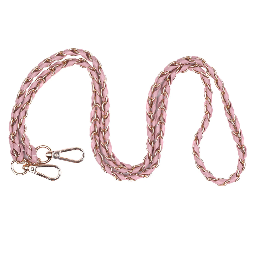 Pom Pom London Straps straps - Pink and White with Gold Hardware