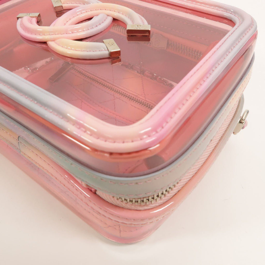 6938 - Chanel Pvc Patent Lambskin Small CC Vanity Case Pink
