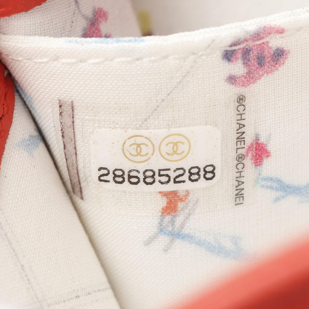 6034 - CHANEL Coco Mark Ski Motif long wallet Red