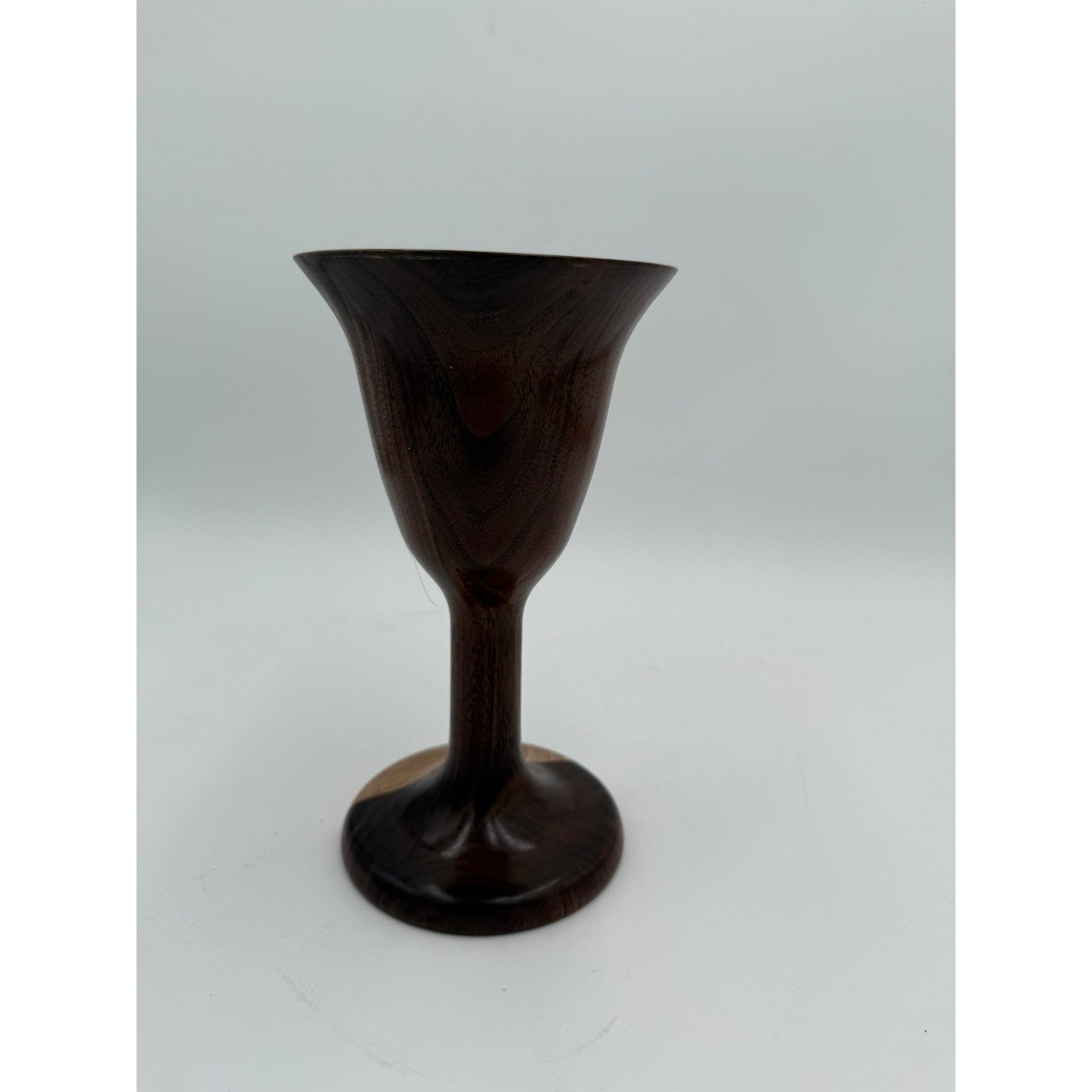 Hand Turned Walnut and Maple Wood Goblet, 9x5 size, handmade chalice, functional art, decorative accent, food safe finish