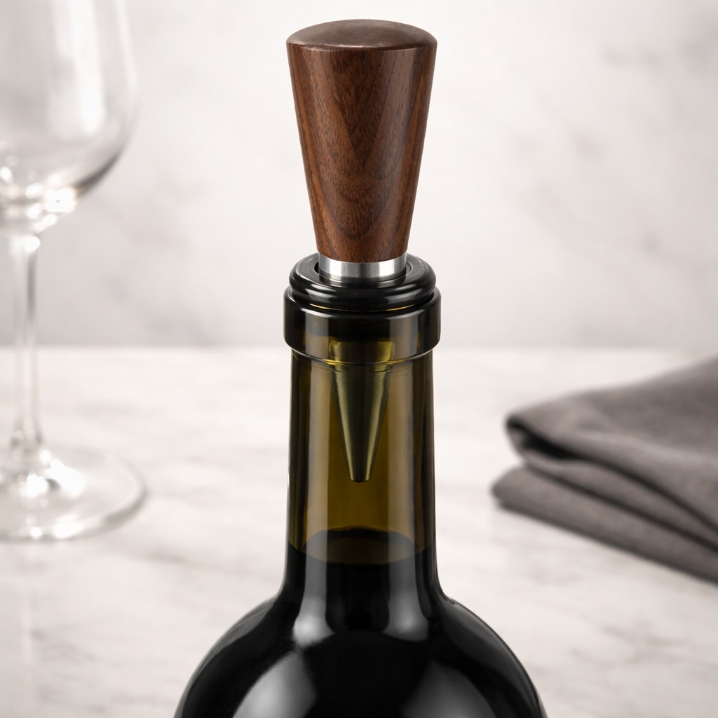 Hand Turned Hardwood Wine Bottle Stopper, stainless steel core, premium O-rings, choice of fine woods, gift ready