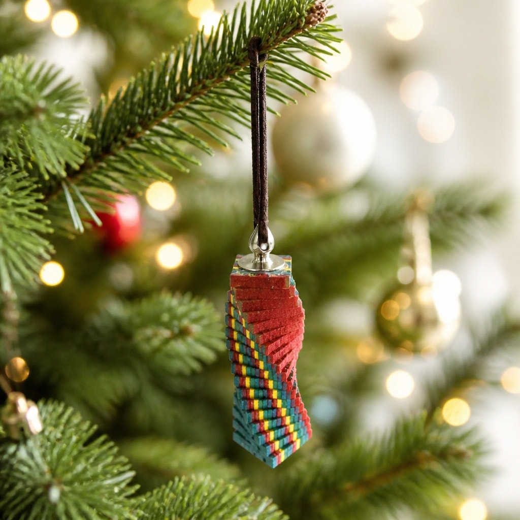 Hand Turned Christmas Tree Ornament, Hand Crafted Holiday Decor, SKU 1442 to 1451