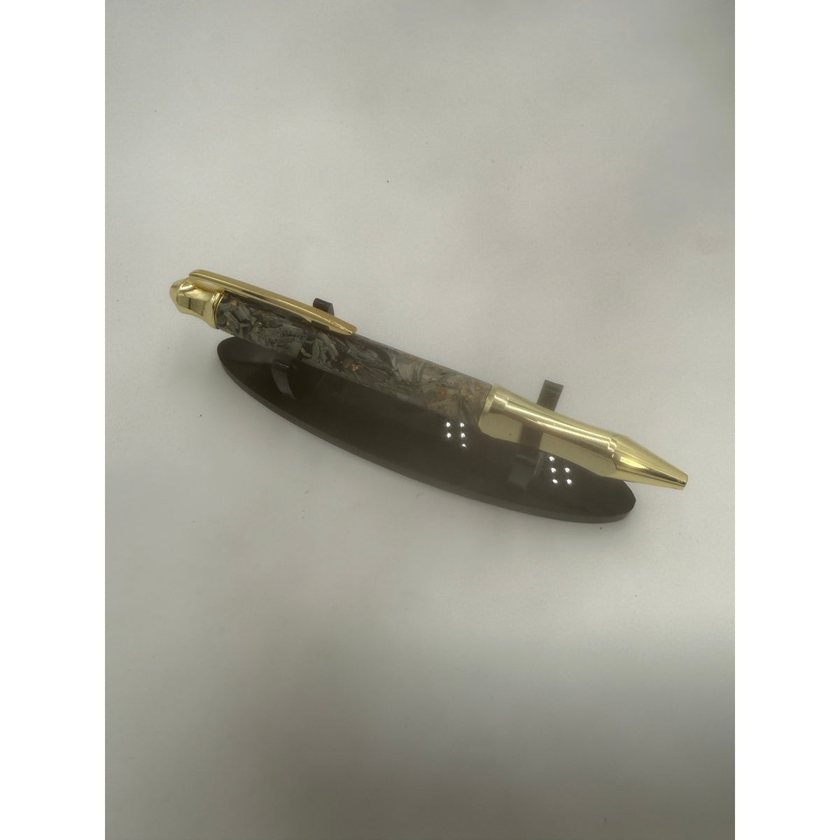 Custom Money Contour Twist Pen, Gold Hardware, Epoxy Barrel, Shredded Currency, SKU 1475
