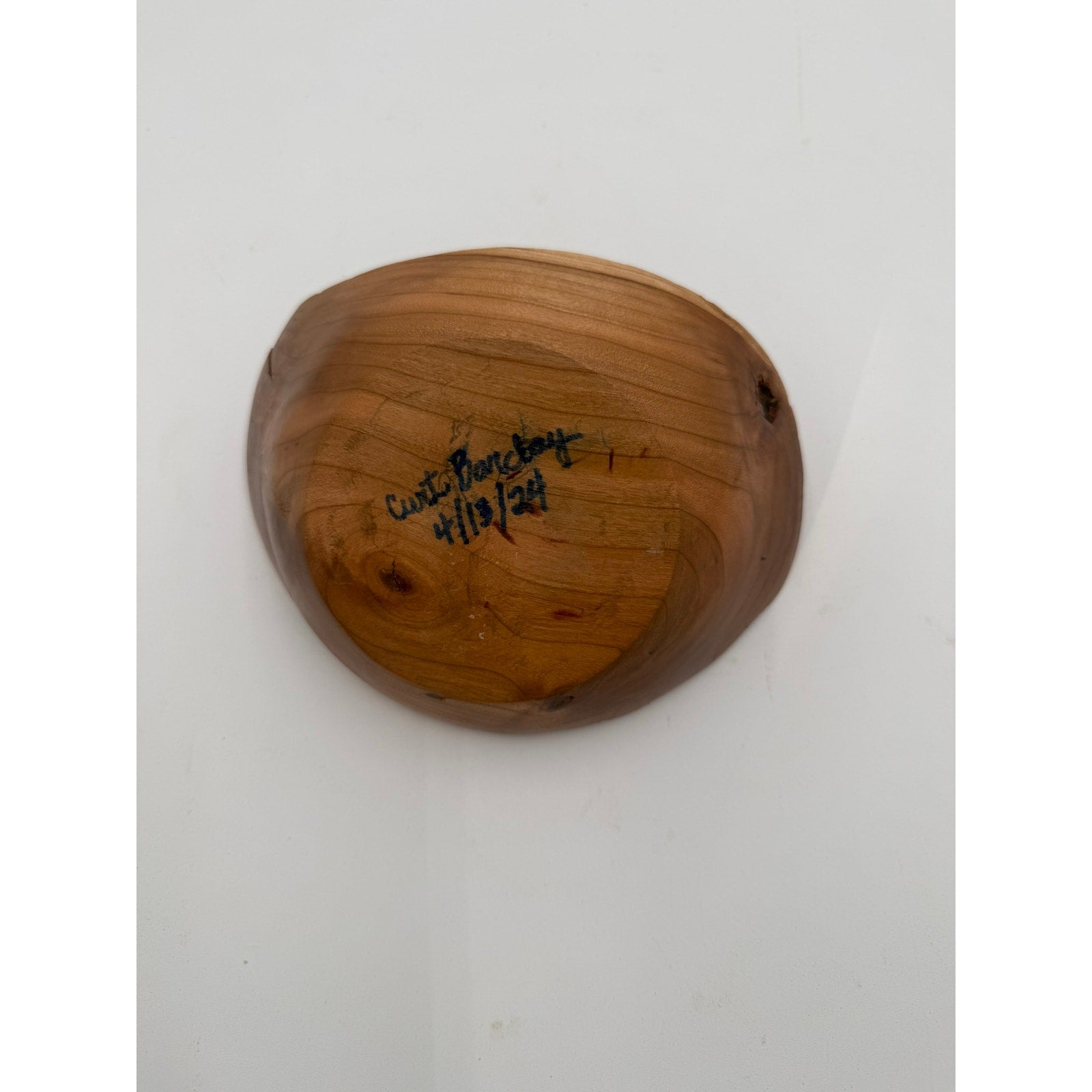 Live Edge Black Cherry Hand Turned Bowl, 7.5 x 5.5 x 2.5 in, food safe finish, rustic decor, functional gift