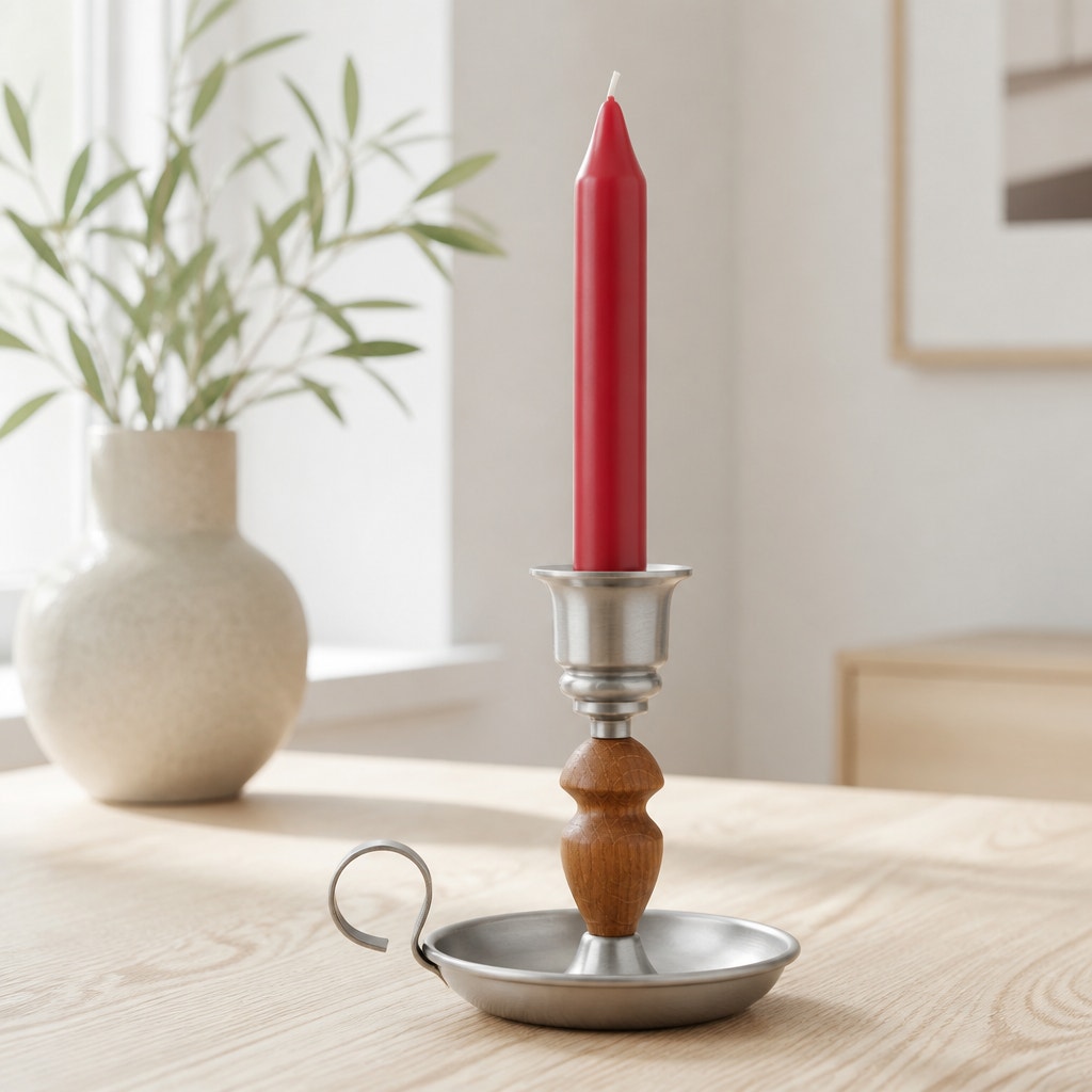 Hand Turned Wood Candle Holder, Brushed Satin Finish, 4 x 4 Inch, Hand Crafted