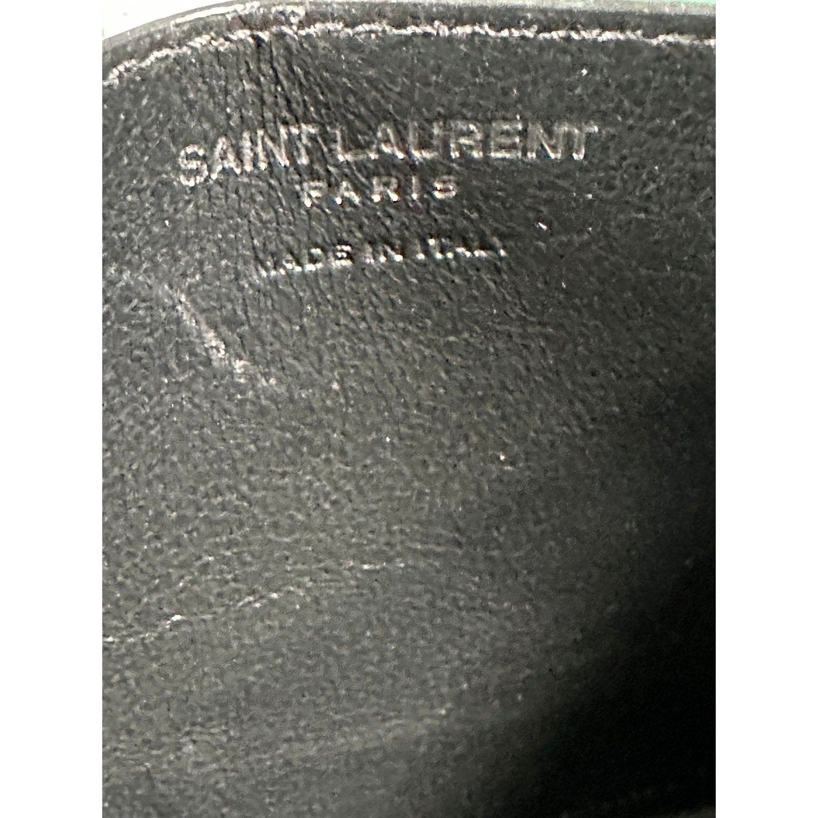 Saint Laurent Cassandre Card Case Black Silver NWT