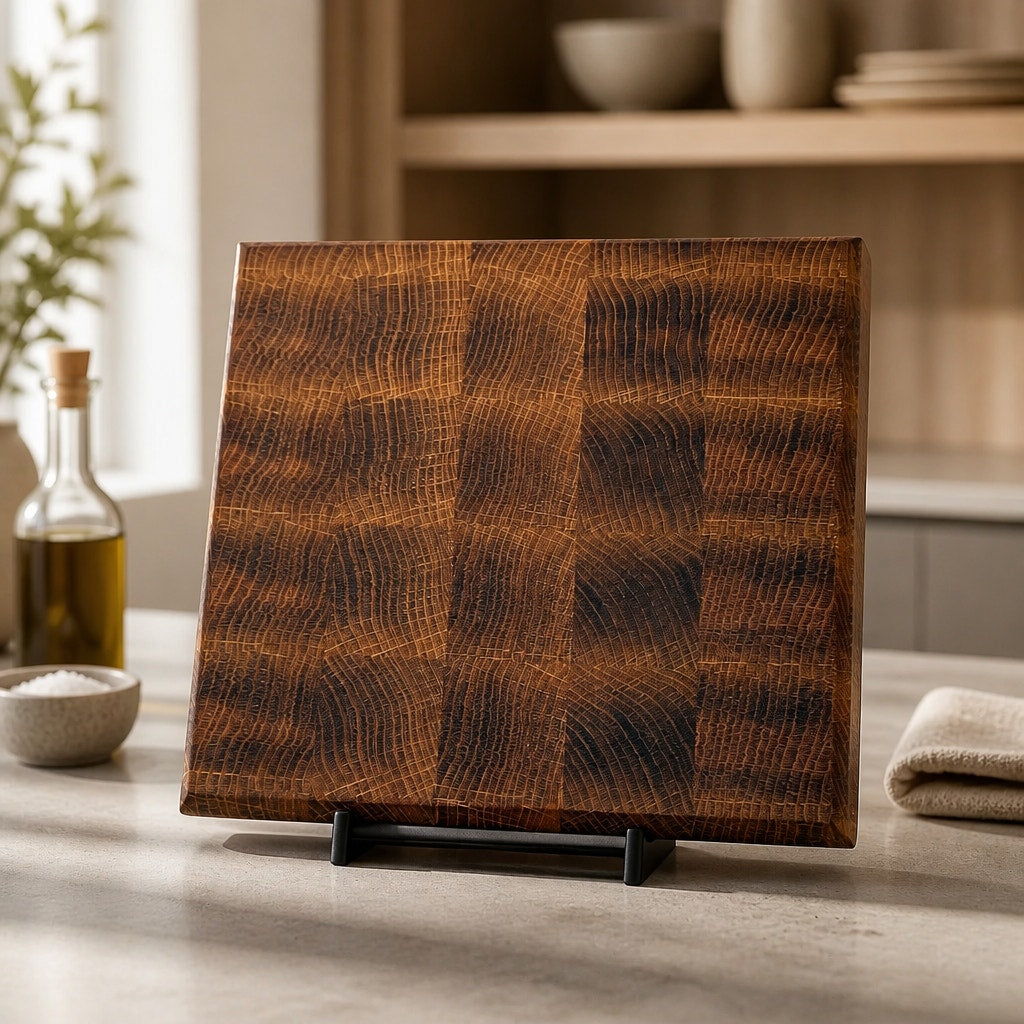 Handcrafted White Oak End Grain Board, 8x7.5x1.5, small cutting board, bar board, hardwood, butcher block style