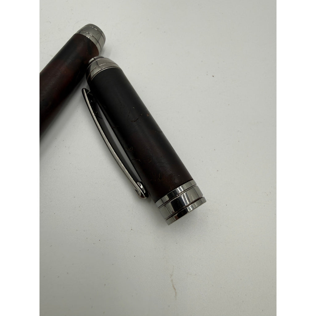 Mistrel Rollerball Pen in Walnut Burl, Black Titanium, Hand Turned, SKU 1566