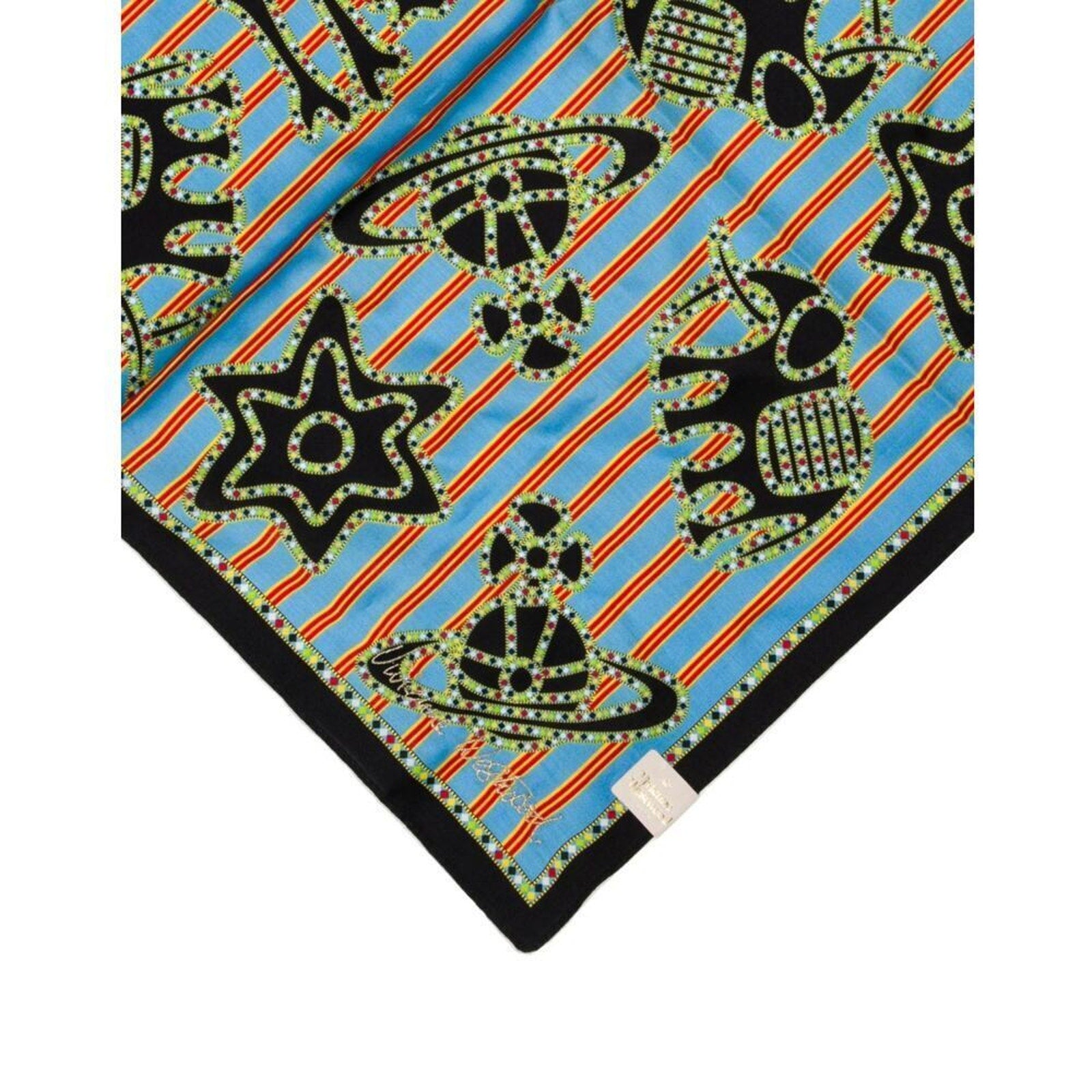 Vivienne Westwood Scarf | Multicolor Print | Embroidered Logo | NWT