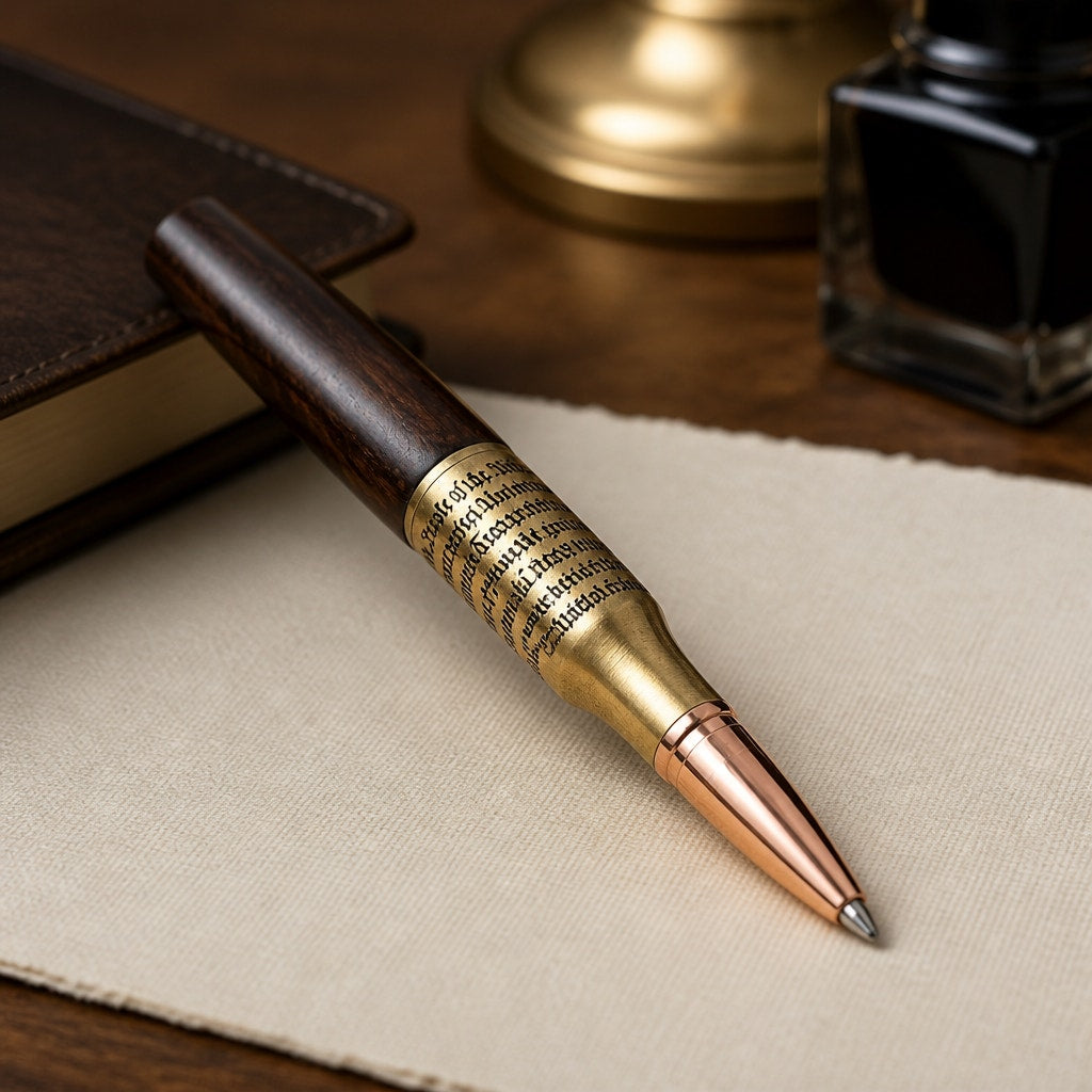 Hand Turned Bolt Action Ink Pen Gift for Patriots, celebrate America’s 250th anniversary, handcrafted, choice of colors and patterns