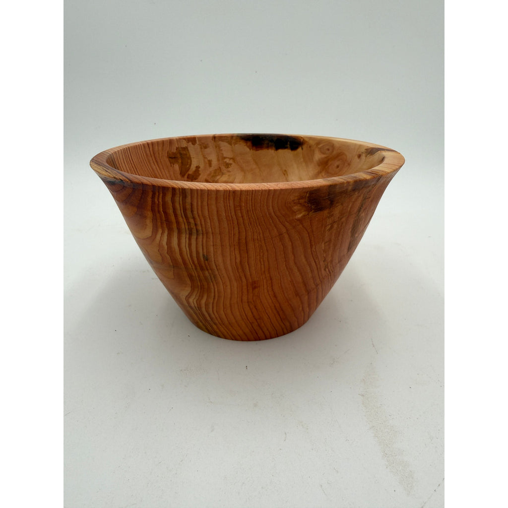 Rustic Fir Hand Turned Wooden Bowl 6.25x3.75, food safe finish, durable kitchen serving, artisanal decor, handmade gift