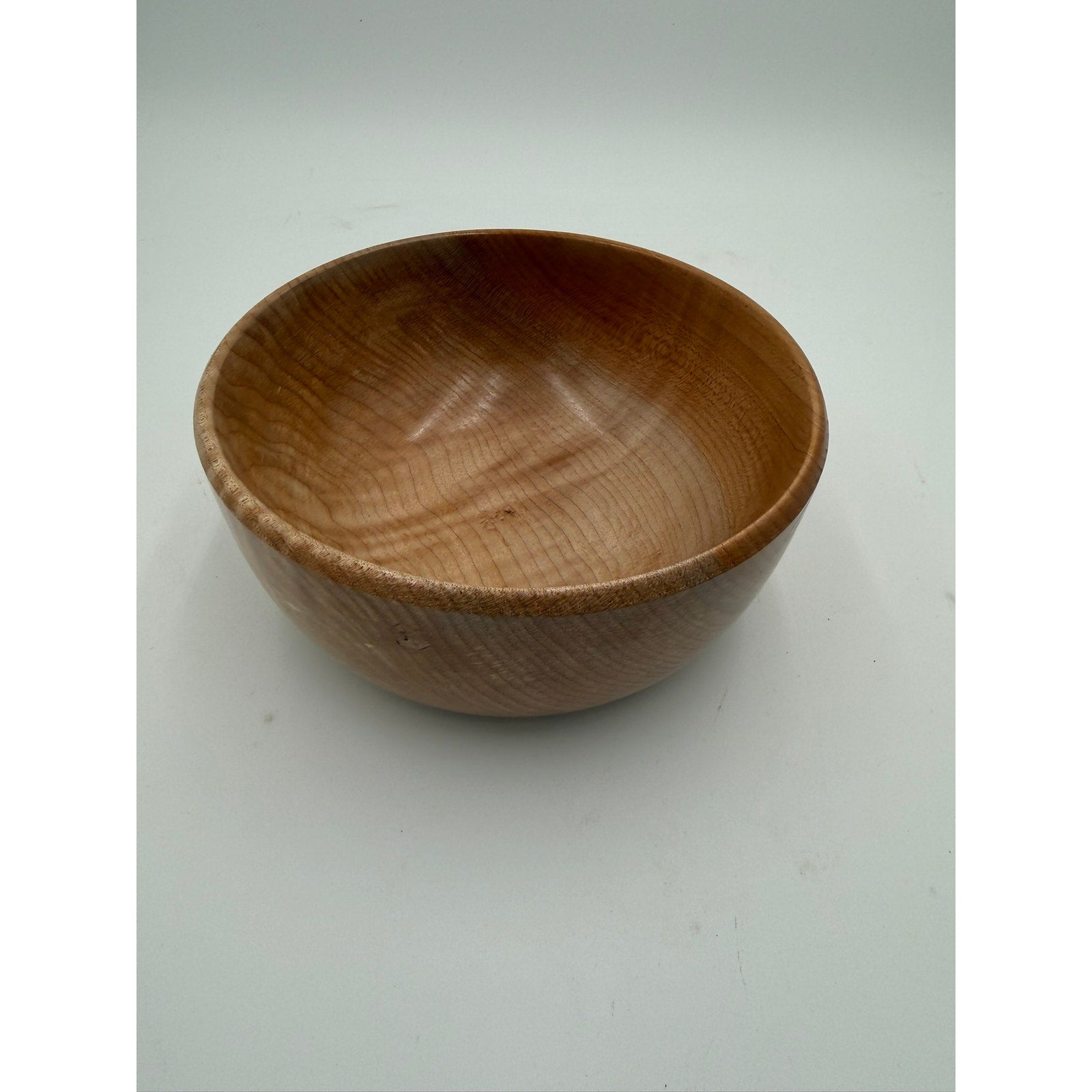 Hand Turned Figured Maple Wood Bowl 7.75 x 3.25, handmade kitchenware, salad serving bowl, food safe finish, decorative center bowl, unique