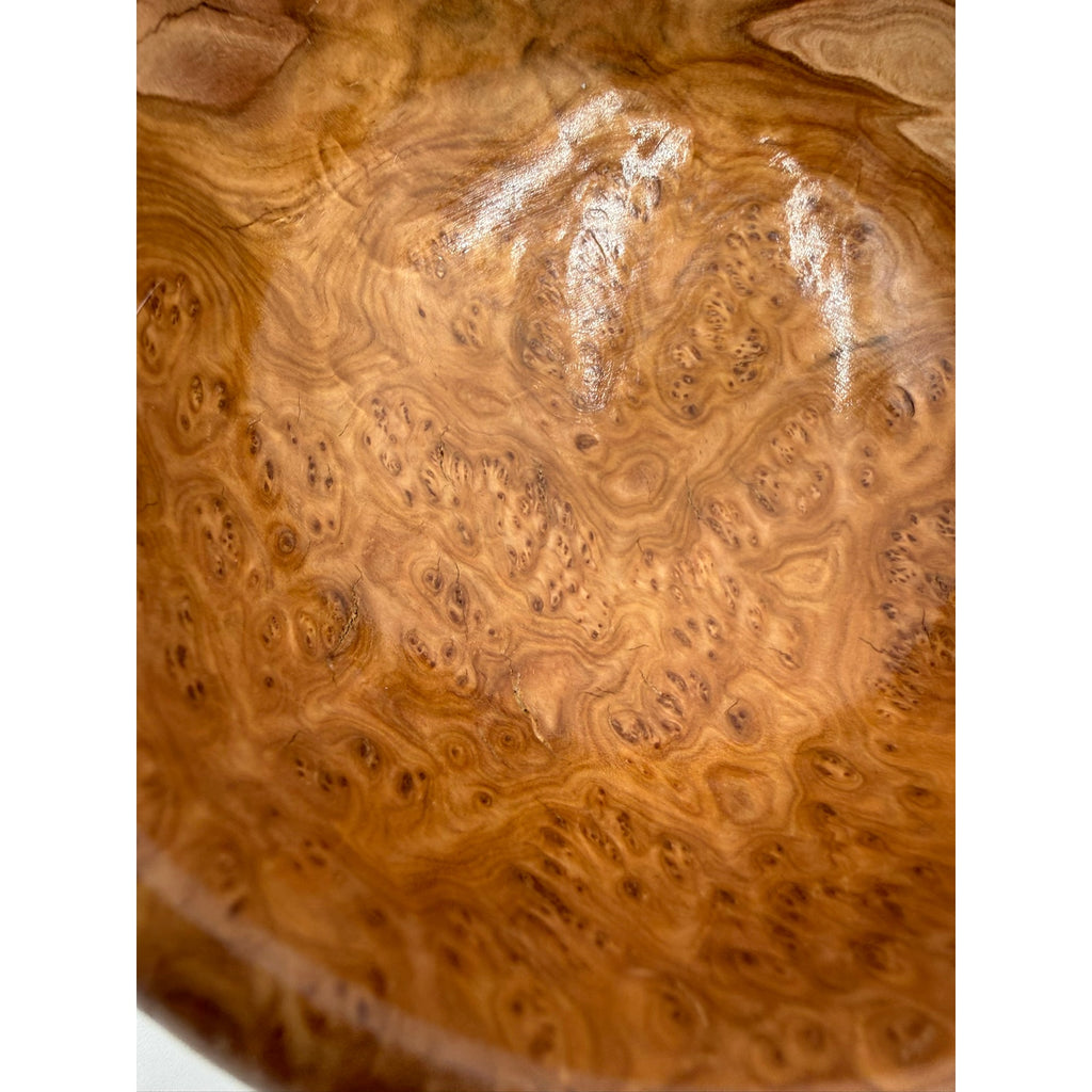 Heirloom Quality Turned Burl Wood Bowl, 5.25 x 2.25 inches, food safe, decorative centerpiece, functional gift