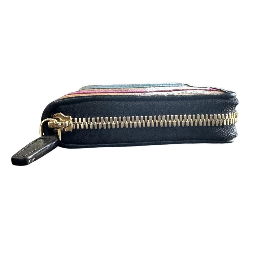 MCM Visetos Striped Zip Around Wallet