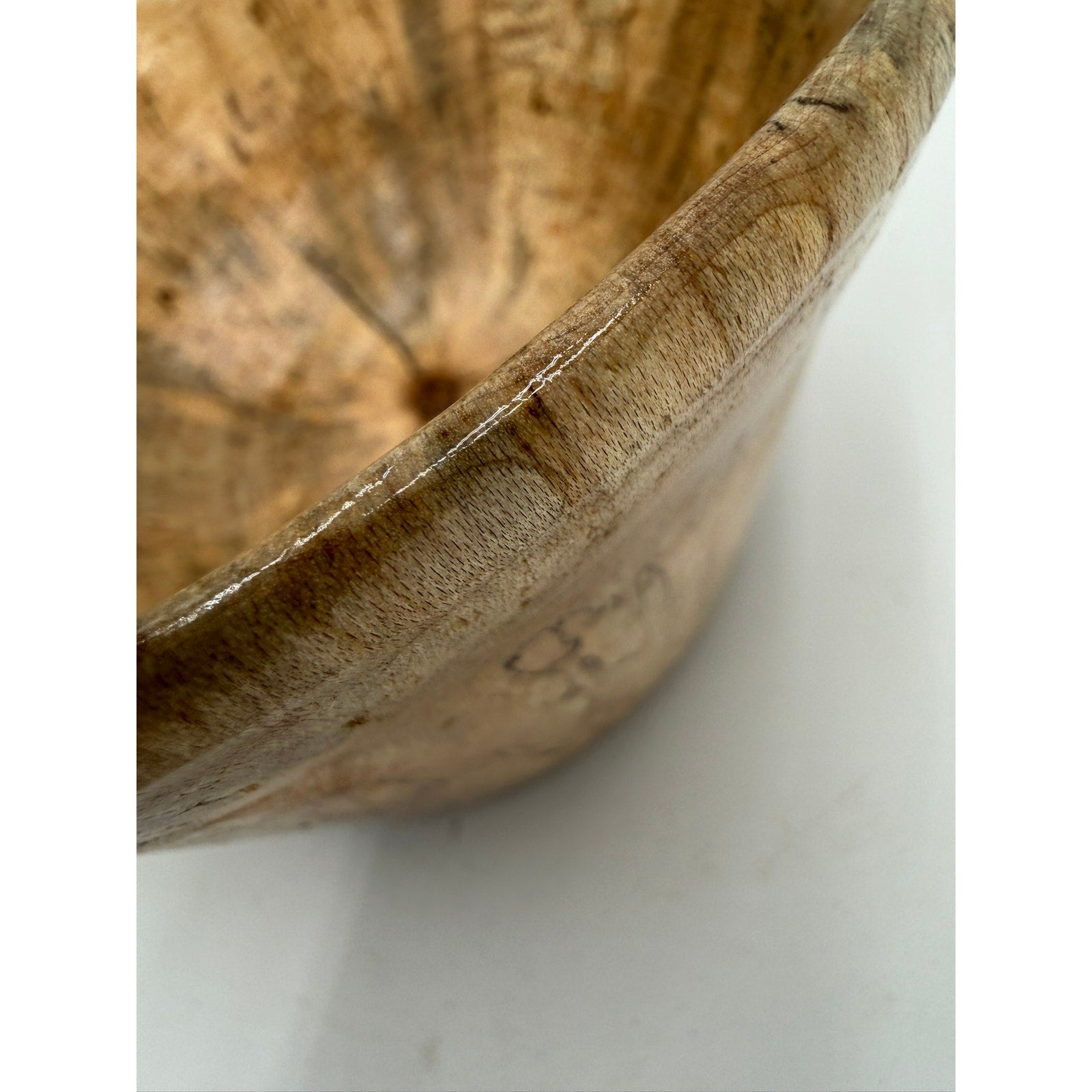 Rustic Modern Spalted Maple Wood Bowl, hand turned, 6.25 x 3.25 dimensions, food safe, decorative and practical