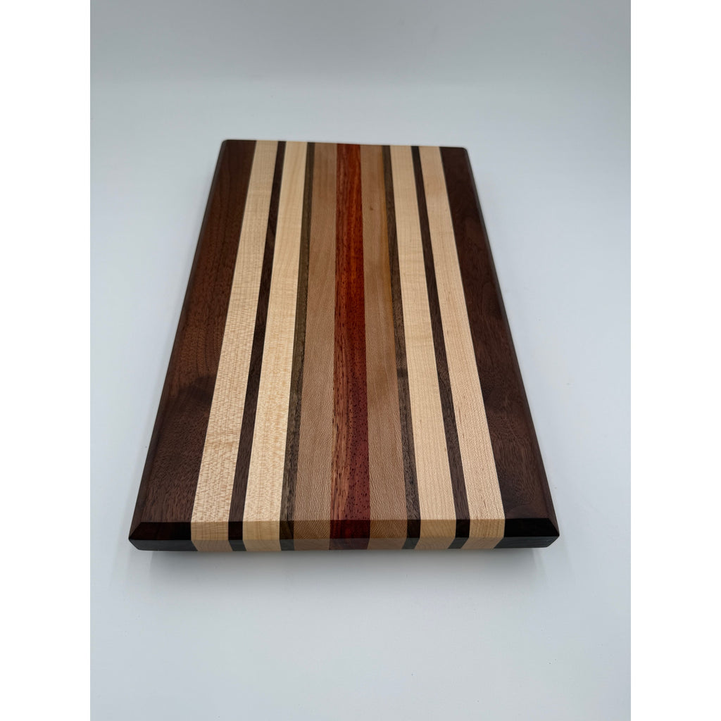 Handcrafted Edge Grain Cutting Board, Walnut Maple Sycamore Padauk, 15.5 x 9.75 x 1.5, SKU 1479