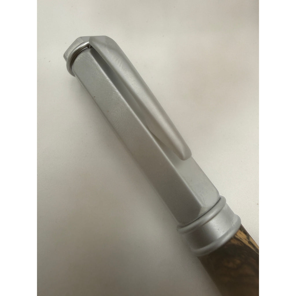 Vertex Fountain Pen in Spalted Tamarind, Hand Turned Barrel, Ink Pump, Cartridge, SKU 1469
