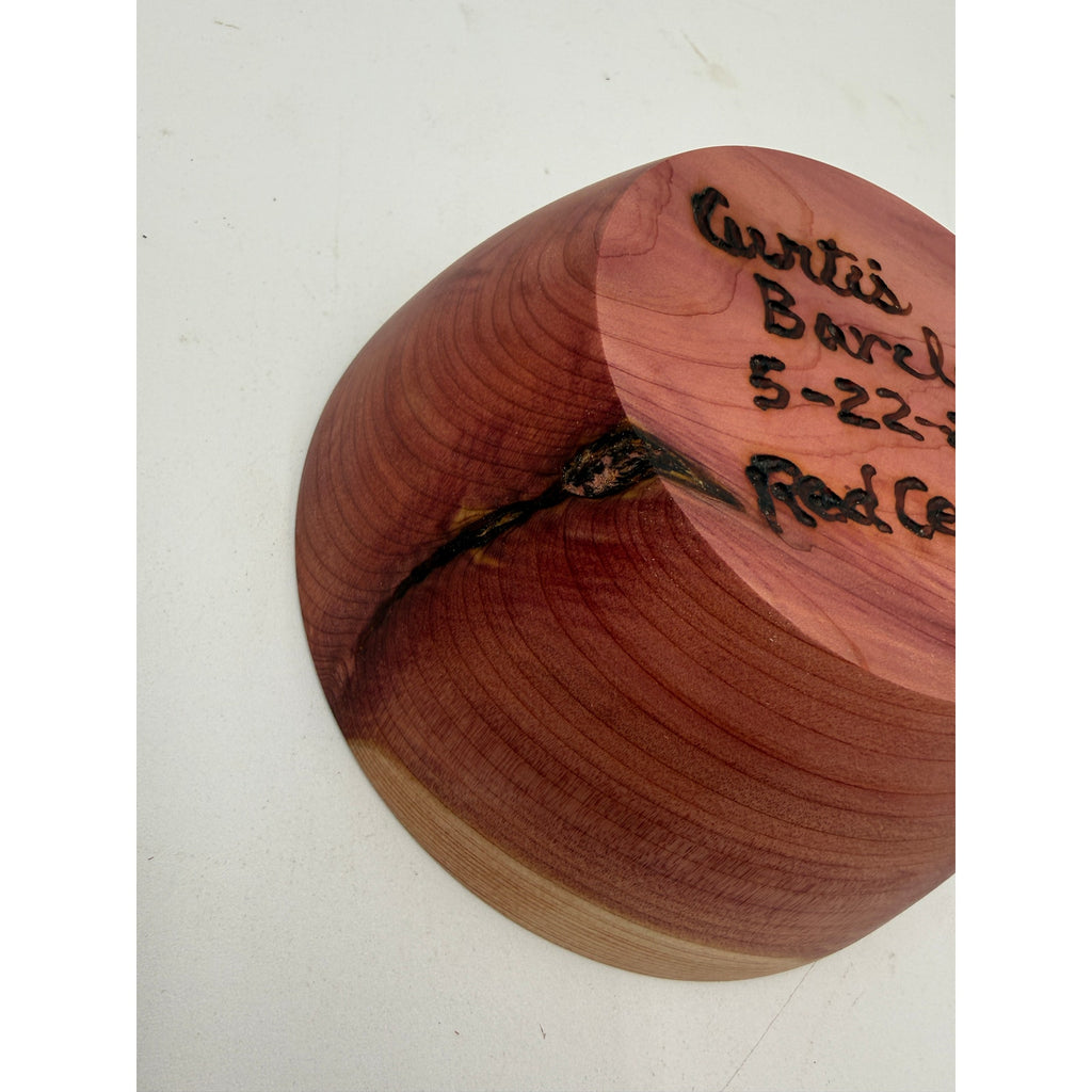Small Handcrafted Cedar Serving Bowl 5.25 x 2, salad or snack dish, rustic kitchen decor, artisan made, smooth satin seal