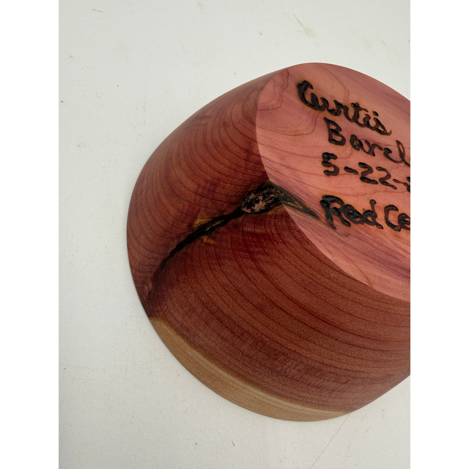 Small Handcrafted Cedar Serving Bowl 5.25 x 2, salad or snack dish, rustic kitchen decor, artisan made, smooth satin seal