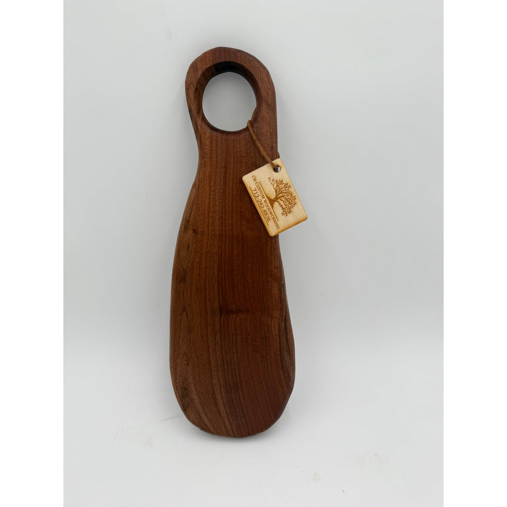 Walnut Oval Charcuterie Board with Handle, 15.5 x 5.25 x 1, beautiful grain, serving and display, functional kitchen decor
