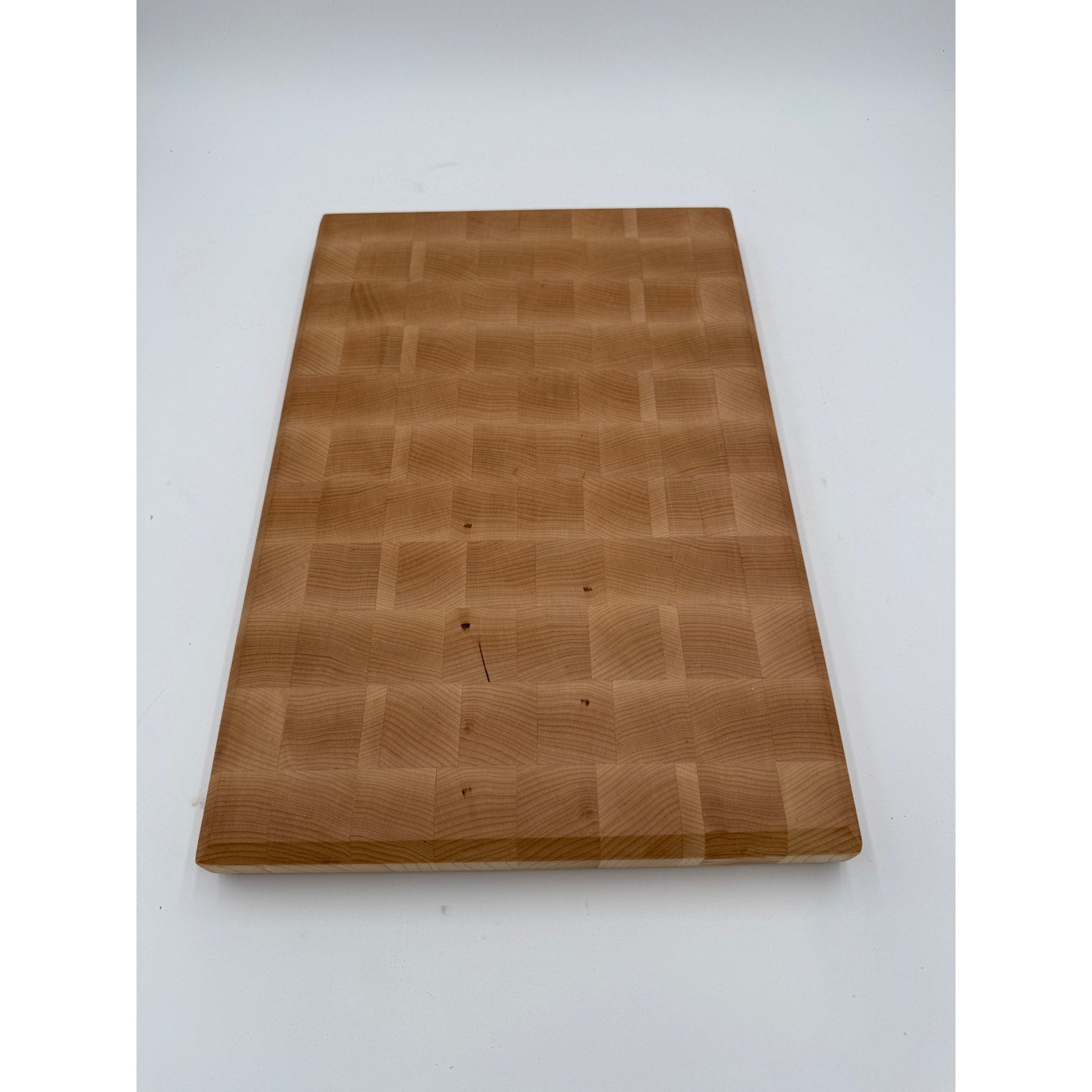 Large Maple Butcher Block Cutting Board, 18x12x1.5, end grain, reversible with groove, flat prep surface, handmade in USA