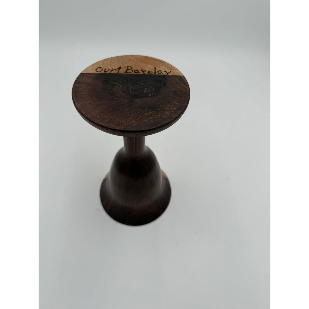 Hand Turned Walnut and Maple Wood Goblet, 9x5 size, handmade chalice, functional art, decorative accent, food safe finish