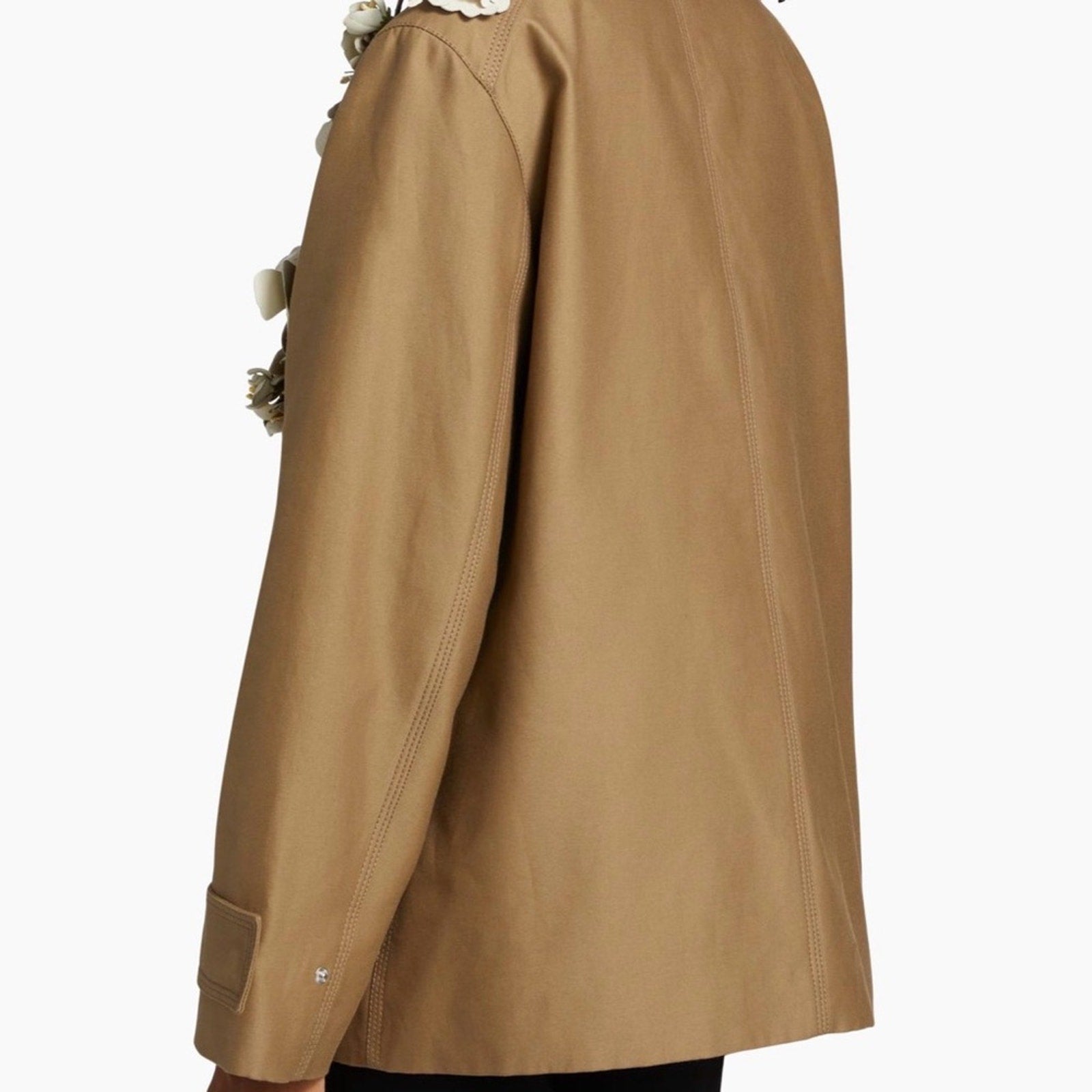 NWT Oscar de la Renta Runway Floral Appliqué Barn Jacket - Size L