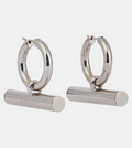 6783 - Alexander Mcqueen Tbar Drop Earrings Silver - New in Box - Image 1