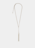 6784 - Alexander McQueen Tbar Drop Necklace Silver - New in Box - Image 1