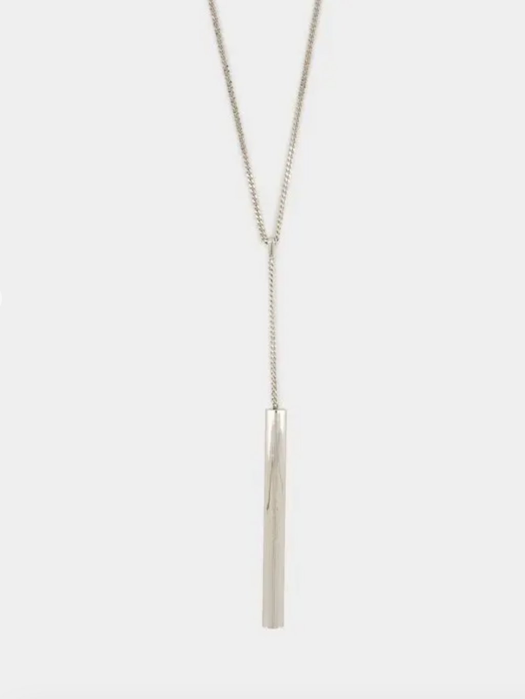 6784 - Alexander McQueen Tbar Drop Necklace Silver - New in Box - Image 2