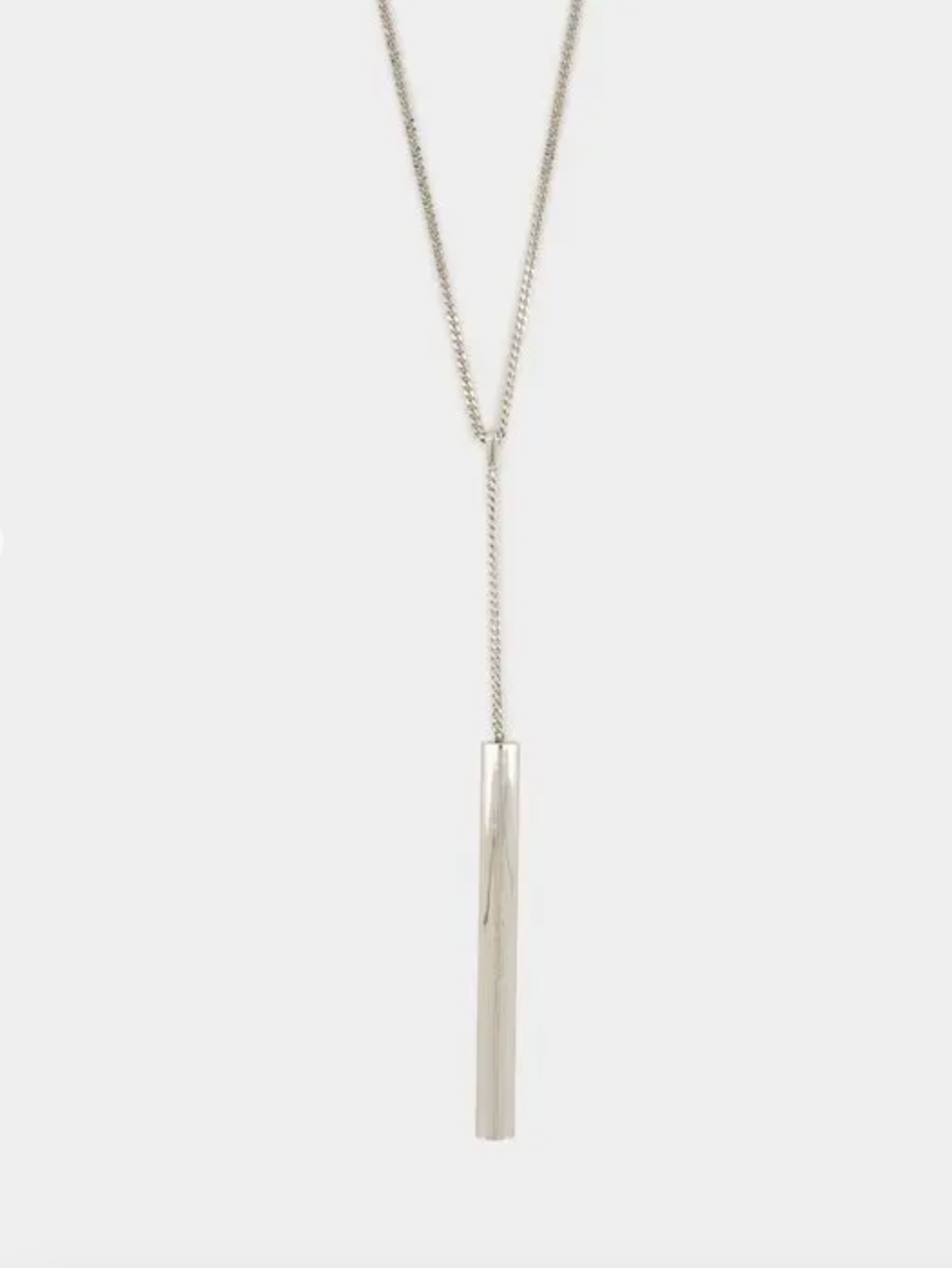 6784 - Alexander McQueen Tbar Drop Necklace Silver - New in Box - Image 2