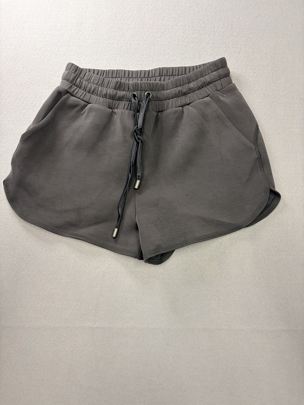 AS Revival Sweat Shorts Dark Gray Drawstring Curved Hem Pockets Women's Size M - Image 1