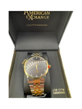 American Exchange Genuine Diamond Collection Black Dial Two-tone Watch - Image 1