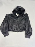 Pilcro Foil Metallic Black Hoodie S Hoodie Women's NWT - Image 1