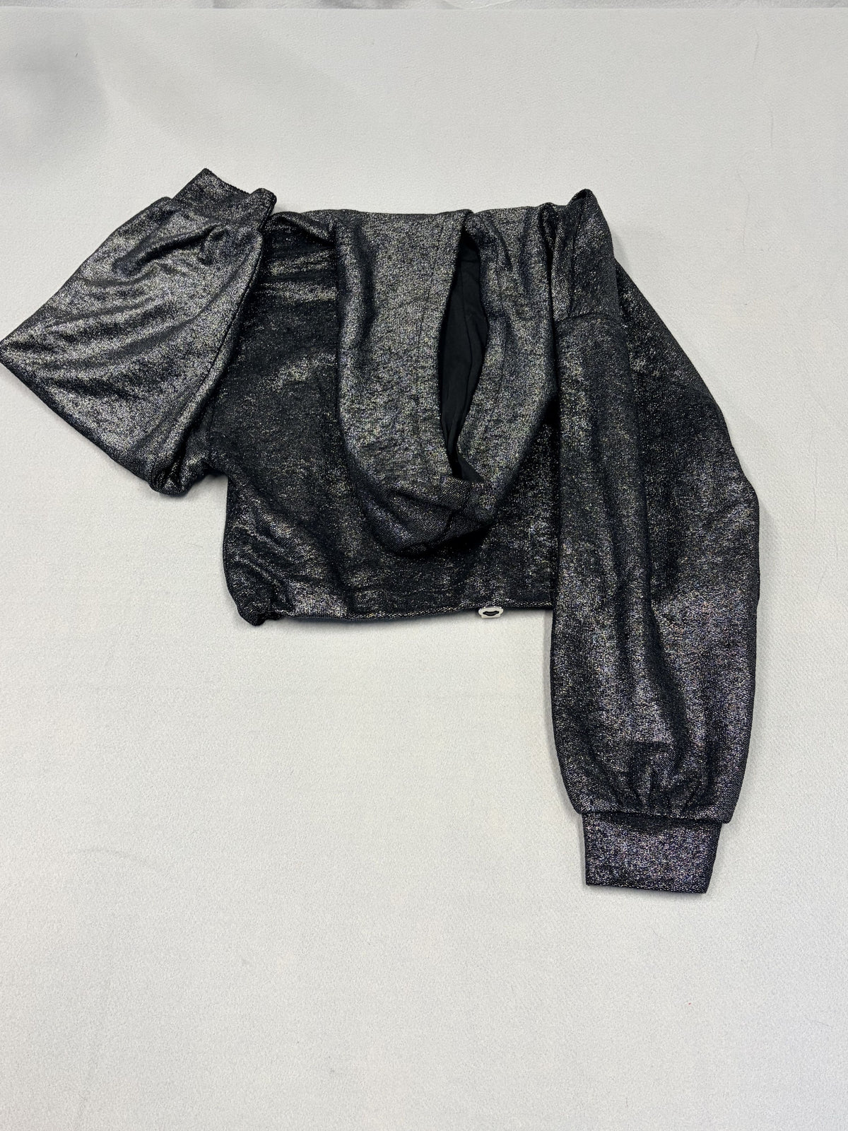 Pilcro Foil Metallic Black Hoodie S Hoodie Women's NWT - Image 5