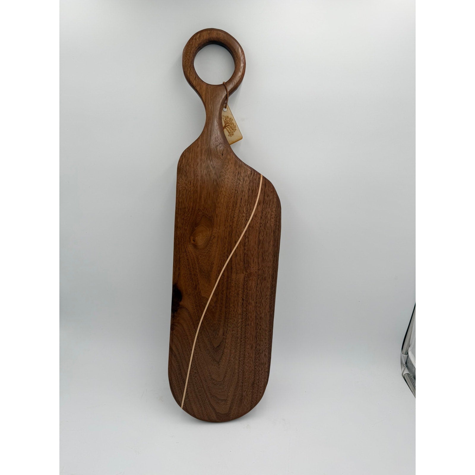 Walnut Charcuterie Board with Maple Inlay, 26.75 x 7.25 x 0.75, serving tray, decorative kitchen, hostess gift